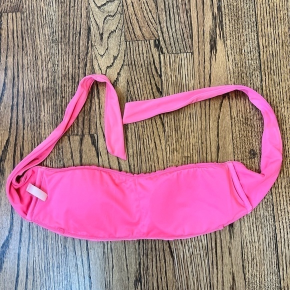 Victorias Secret Bandeau Bikini Swim Top Pink Sequins Beads Strapless Sz Medium - Picture 6 of 8